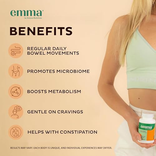 Emma Gut Health - 2 Pack - Gas and Bloating Relief, Constipation, Leaky Gut Repair - Gut Cleanse & Restore Digestion - Regulate Bowel Movement. Probiotics and Laxative Alternative, 120 Capsules