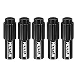 HARFINGTON 5pcs Bike Inline Cable Adjuster Aluminum Alloy Brake Cable Gear Shift Connector Indexed Inline Cable Tension Adjuster Housing Screws for Mountain and Road Bikes, Black