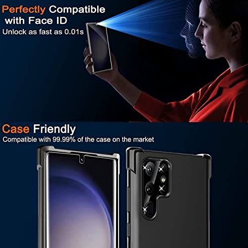 Milomdoi for Samsung Galaxy S23 Ultra Screen Protector [Not Glass] Accessories 3 Pack TPU Film with 3 Pack Tempered Glass Camera Lens Screen Protector for Samsung S23 Ultra case friendly