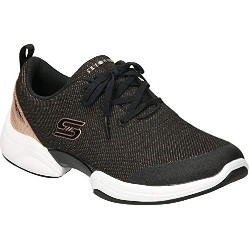 Skechers Skechers Women's Low-Top Trainers, Black Black Knit Rose Gold Duraleather White Trim Bkrg, 11