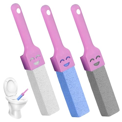Lot de 3 nettoyants pour toilettes en pierre ponce avec poignée, pierre ponce, pierre ponce pour urine, pierre ponce, soin des pieds, callosités