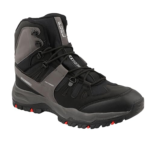 Image of FUEL Force Men's High-Ankle Boots | Rugged & Durable Synthetic Upper | Cushioned Footbed | EVA + Rubber Sole | Lace-Up Boots for Outdoor, Trekking, Hiking, Riding, Travel & Regular Use