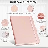 AUTEMPO A5 Journal Notebook Lined, Hardcover Note Book Leather Journals for Women, 192 Pages Notebook, 100gsm Lined Paper, for Men Work Office School,14.5 x 21cm, Rose Gold - Image 3