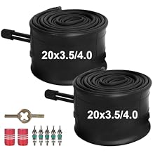 20 inch Bike Tubes, Heavy Duty Bicycle Inner Tube Compatible with 20 x 1.75/1.95/2.0/2.125/2.25/2.30/2.35/2.40 Tire Tubes 2 Pack