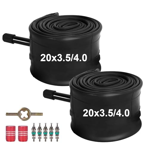 Image of 20 Inch Bike Tubes 20 x 2.125/2.40 Heavy Duty Bicycle Inner Tube with 32mm Schrader Valve and Installation Accessories (2 Pack)