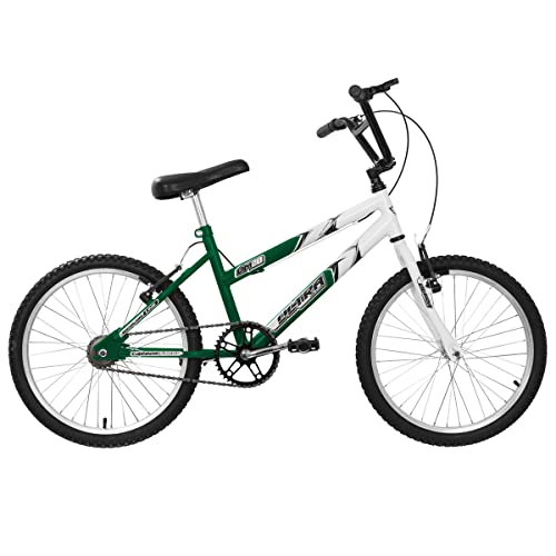 Bicicleta Ultra Bikes Bicolor Aro 20 Reforçada Freio V-Brake Infantil Juvenil Verde/Branco
