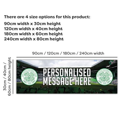Celtic Birthday - Personalised Football Banner Wall Sticker (90cm width x 30cm height) - Image 3