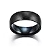Meolin Black Titanium Steel Ring Men Matte Finished Engagement Ring Wedding Band,Black,Size 7