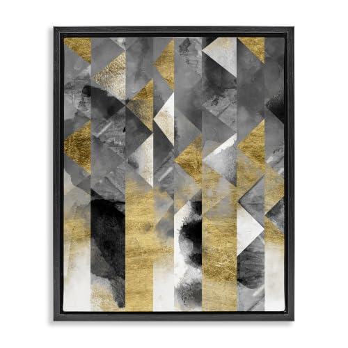 Image of Stupell Industries Modern Triangular Stripes Sharp Geometric Pattern, Design by Chariklia Zarris, 24 x 30, Black Floater Framed
