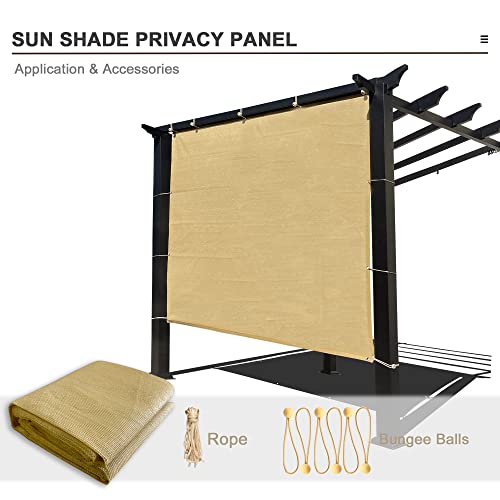 Alion Home Pare-soleil avec œillets sur 4 côtés pour extérieur, terrasse, auvent, housse de fenêtre, pergola 10' x 6' sable – vue 5