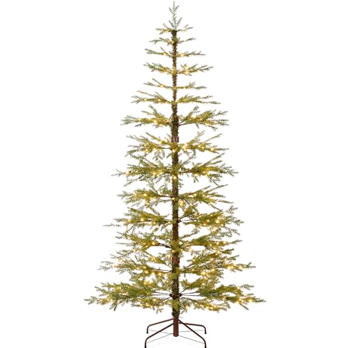 Best Choice Products Pre-Lit Sparse Christmas Tree 6ft Artificial Pine Holiday Décor Aspen Noble Fir w/ 2-in-1 White & Multicolor LED Lights