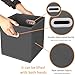 Yunkeeeper storage bins Cubes, Fabric Cube Organizer with Handle, Foldable Cube Bins for Cloth or Accessary Storage, 11x11x11, Set of 3,(Gray)