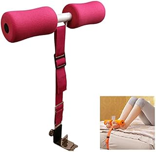 Nordic Hamstring Curl Nordic Hamstring Curl Strap, Nordic Hamstring Curl Strap with Padded Ankle Bar, for Home Work Travel Fitness Straps Nordic Curl Men Women - Adjustable length 10-70cm (red)