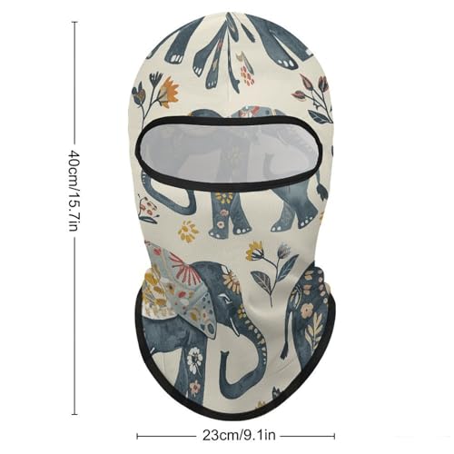 Balaclava Mask para Hombre, Mask de Esquí para Mujer Estilo Indio Elefante, Cubierta facial completa para Ciclismo miniatura 2