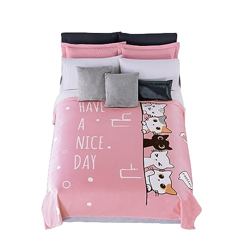 La Mejor Recopilación de Cobertores selene - 5 favoritos. 49 Colchas Concord | Cobija Ligera Suave y calientita matrimonial, frazada Ligera diseño de Gatitos en Color Rosa, Medida matrimonial 2.25 x 1.80 m.