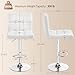 Yaheetech Bar Stools, PU Leather Adjustable Swivel Barstools, Armless Hydraulic Kitchen Counter Bar Stool, Kitchen Island Chairs, White