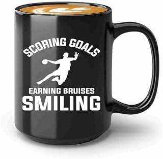 Handball Coffee Mug 15oz Black -Scoring goals earning - Sport Teammate Athletic Gymnastics Pro Player Athlete Coach team handball