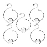 SUPVOX 10 Stück Armband Lünetten-Einstellungen rund Delfin-Charm Edelstahl blanko Armreifen Armbänder für DIY Schmuckherstellung M leaf