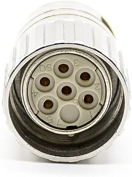 M23 Connector 6Pin Male, Solder Type, Straight Design for Cable Shield, Industrial Automation Use
