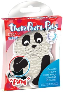 TheraPearl Children's Pals, Ping The Panda, Non Toxic Reusable Animal Shaped Hot Cold Therapy Pack, Flexible Compress for Injuries, Swelling, Pain Relief, Bee Stings