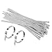 SyiXute 30 Pieza Stainless Steel Zip Ties 4,6 * 200 mm,Bridas Metálicas Multiusos,Bridas de Acero Inoxidable para Jardín y Coche,para Sujetar Tubo de Escape,Verja Exterior y Más (Plata)