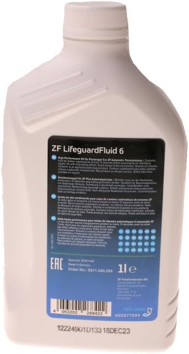 ZF S671 090 255 Automatic Transmission Fluid Lifeguard Fluid 6, 1 Liter
