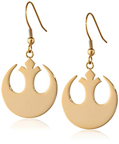 Star Wars Rebel Symbol Gold Plated Stainless Steel Dangle Earrings