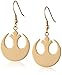 Star Wars Jewelry Rebel Alliance Gold IP Stainless Steel Dangle Hook Drop Earrings