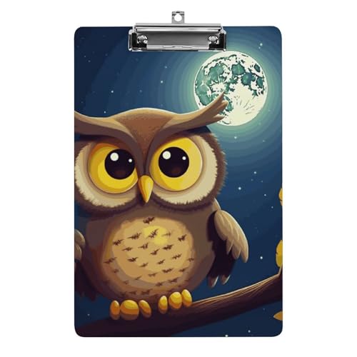 Porte-bloc acrylique hibou lune idée cadeau utile pour enseignant