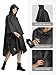 SaphiRose Hooded Rain Poncho Waterproof Raincoat Jacket for Men Women Adults (Black)