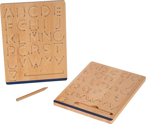 small foot Schreibtafel-Set „Educate“ aus Holz, Schreiben Lernen mit Schwungübungen, für Kinder ab 5 Jahren, 12560