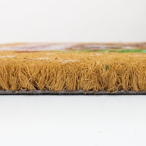 Felpudo navideño de fibra de coco rectangular, idea regalo para el nuevo hogar 5