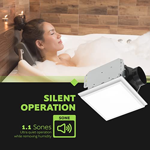 Homewerks 7141-80-G4 Bathroom Fan Integrated LED Light Ceiling Mount Exhaust Ventilation Whisper Quiet 1.1 Sones 80 CFM, White by Homewerks Worldwide - Used condition - Image 5