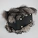Luxury Genuine Nordic Fox Fur Small Square Handbag, Leather Purse with Detachable Crossbody Strap, Elegant and Fashion (Silver)