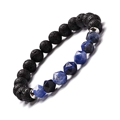 Pierre volcanique et agate en triangle, cristal d'énergie pour accessoire vêtement unique