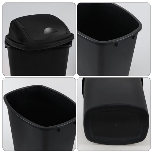 Caneca de Basura Negra de 50 L con Tapa Basculante, Pack 4 miniatura 3