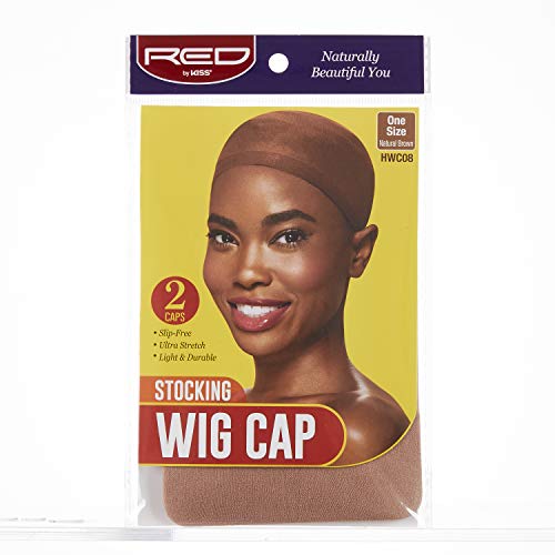 Red by Kiss Wig Cap (1 PACK, Natural Brown (Stocking))