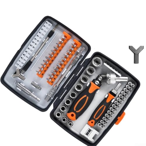 The Tool A - Juego completo de destornilladores de trinquete 68 en 1 para todas las reparaciones (naranja)