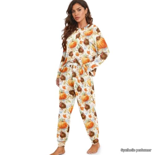 Image of Womens Lounge Set Long Sleeve Soft Pajama Sets