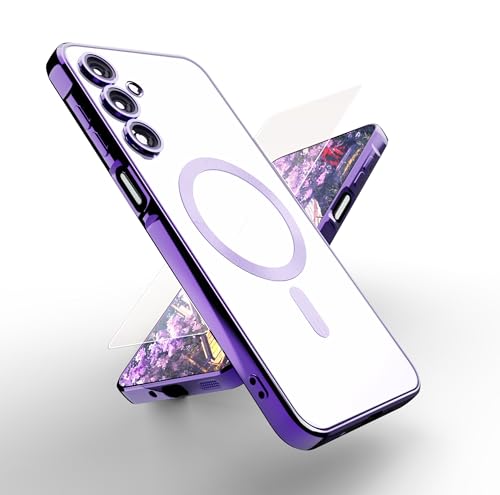mwpvkx Compatible for Samsung Galaxy a16 5g Case with 1 Screen Protector [Built-in Lens Protector] [Stronger N56 Magnets] Clear Compatible with Magsafe Women Girls Galaxy a16 5g Phone Case
