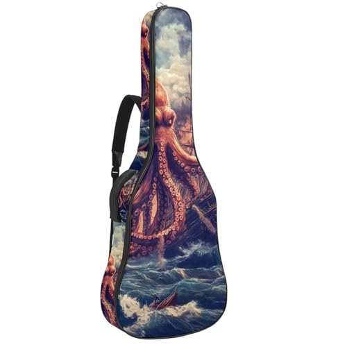 Sac étanche pour guitare basse avec double poche frontale et sangles dos motif voilier retro