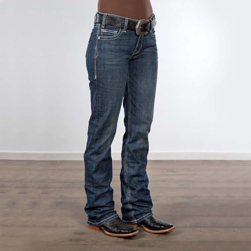 Rock & Roll Stitched Embroidered Bootcut Jeans2