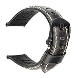 REZERO Vintage Oil Wax Leather Strap Watch Band 5 Colors Available 18mm 19mm 20mm 21mm 22mm 23mm...