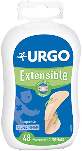  Urgo – Apósitos – Extensible strech – Compresa antiadherente – Caja familiar: 48 vendajes 