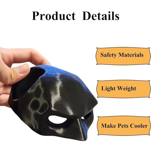 Jefuzh Bat Cat Mask Cosplay, Halloween Black Catbat Mask for Cats,Bat Cat Cosplay for Halloween or Everyday Fun ((Medium))