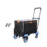 Faltbare Sackkarre Bollerwagen Faltbar Faltbollerwagen Klappbarer Handwagen Plattformwagen Wagen Mit Robusten Rädern Véhicules Pour Le Transport Et Achats (Blue Storage Bin Set, Box 55cm*36cm*33cm)