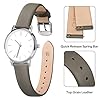 ANNEFIT Watch Straps for Men Women, Top Grain Leather Watch Band with Quick Release, Band Width 12mm with Silver Buckle (Grey) #2