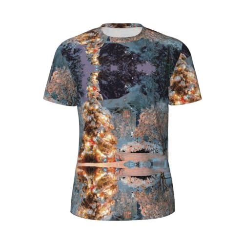 T-shirt en maille pour homme motif arbre de Noël confection haut de gamme