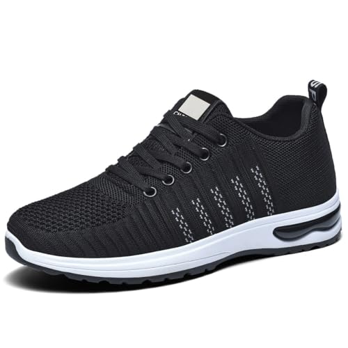 Diabetiker Schuhe Extra Weit Gesundheitsschuhe Orthopädische Schuhe Herren Walkingschuhe Sneakers Freizeitschuhe Sportschuhe Verbandschuh Laufschuhe Für Senioren Geschwollene Füße,Black white-46
