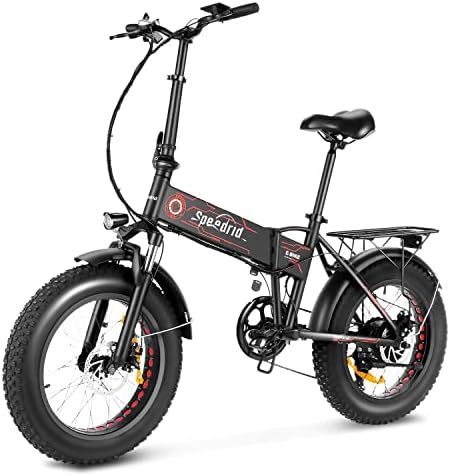 Speedrid SE2 20" *4.0 Folding Fat Tire Electric Bike for Adults, 500W Electric Fat Tire Bike with Mid Located Built-in 48V-10.4Ah (499Wh) Battery, Front Suspension Fork and Professional 6 Speed